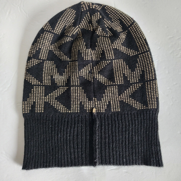 Michael Kors Black and Tan Knit Beanie - Picture 2 of 5